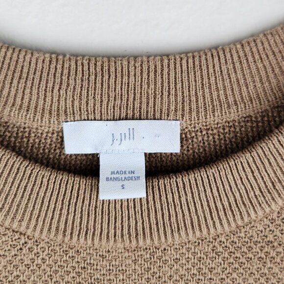 J. Jill Cotton Silk Wool Lightweight Knit Button Cuff Sweater Tan sz S - Picture 6 of 8